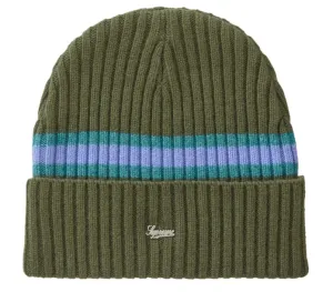 Supreme Striped Cashmere Beanie Olive