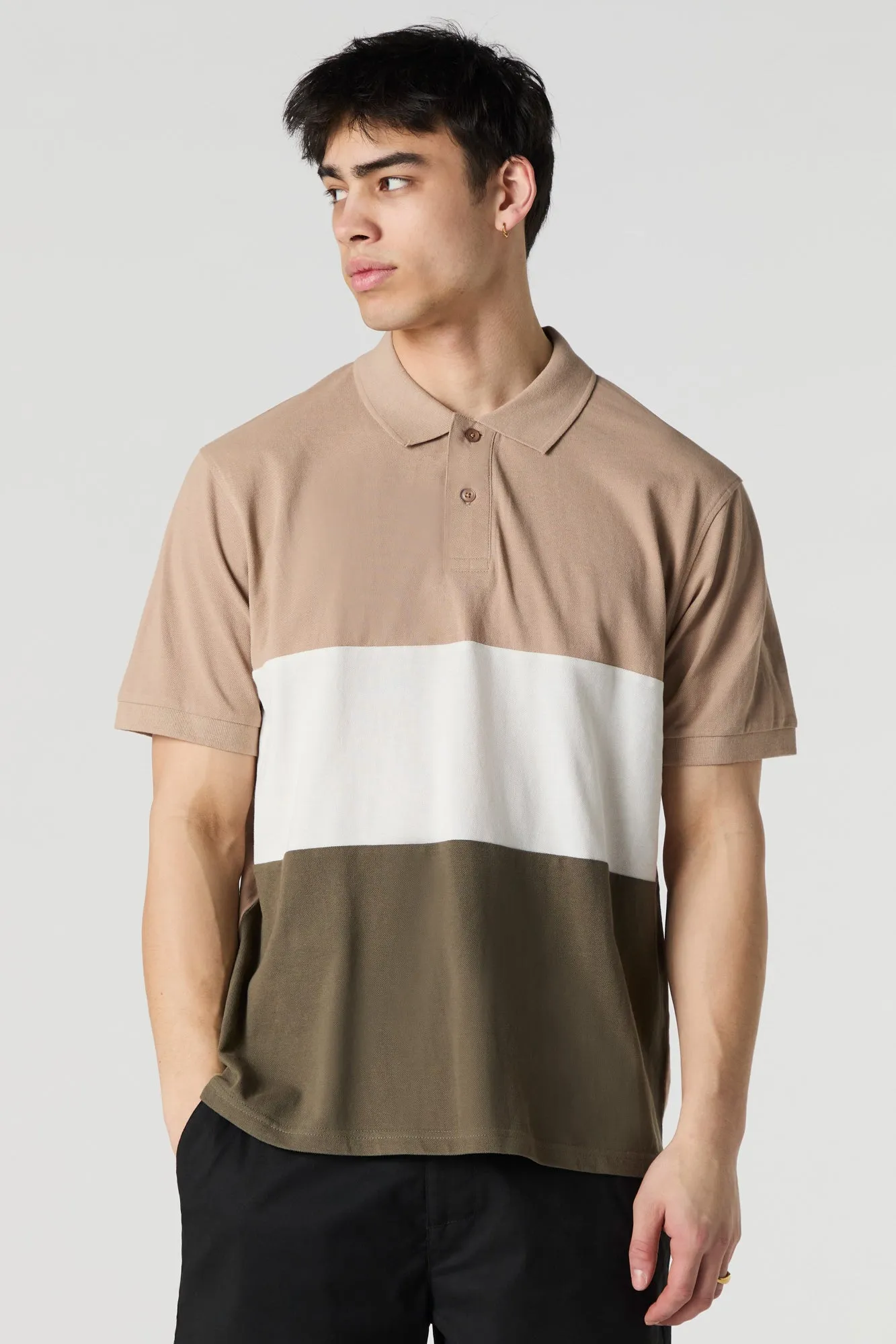 T-shirt polo à blocs de couleurs