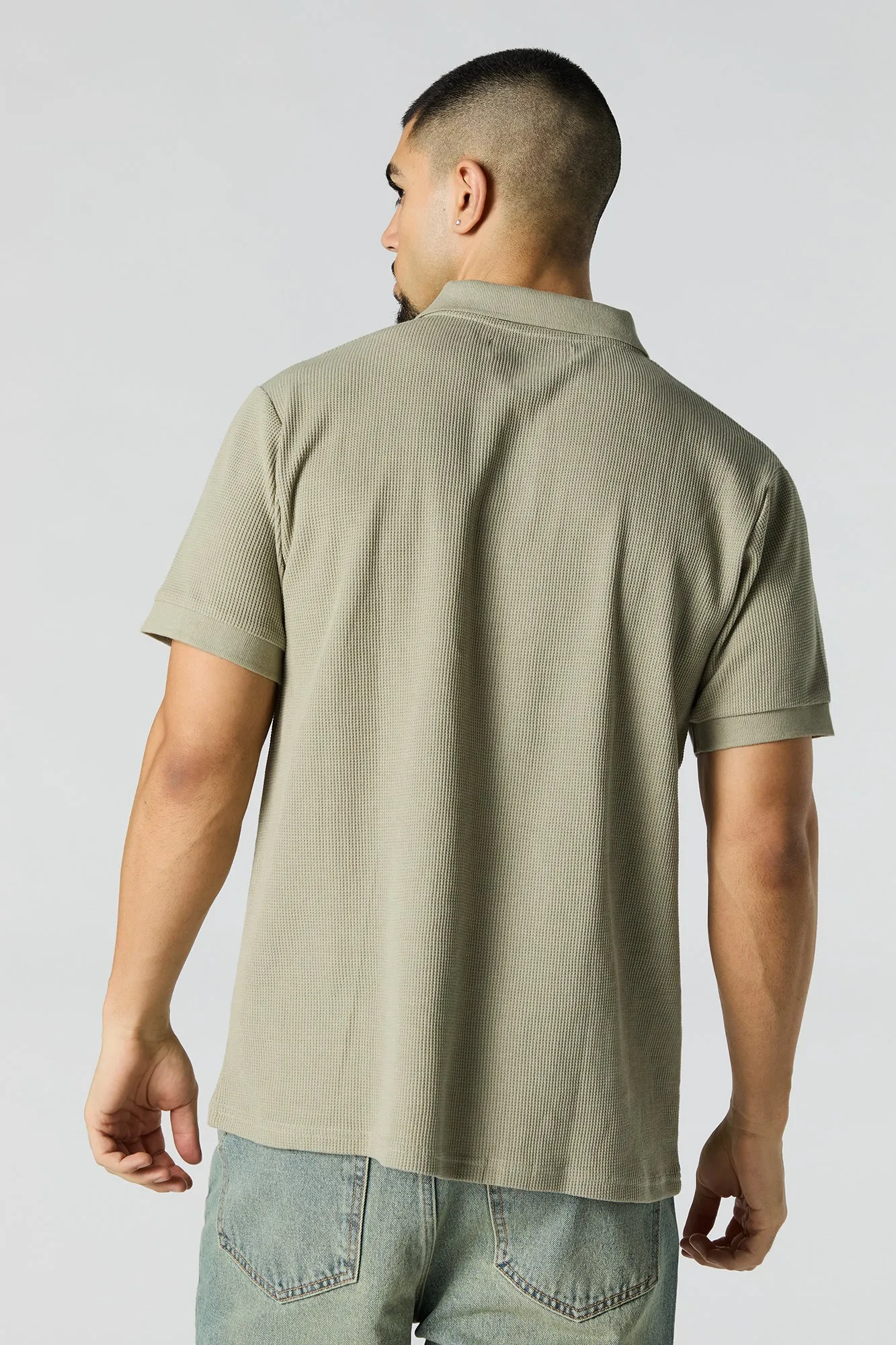 Thermal Knit Polo Top