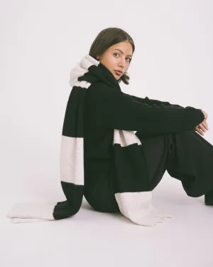 TILTIL Scarf Striped Oatmeal Black