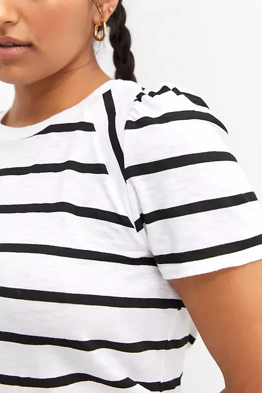 TLA Petite Stripe Puff Sleeve Tee