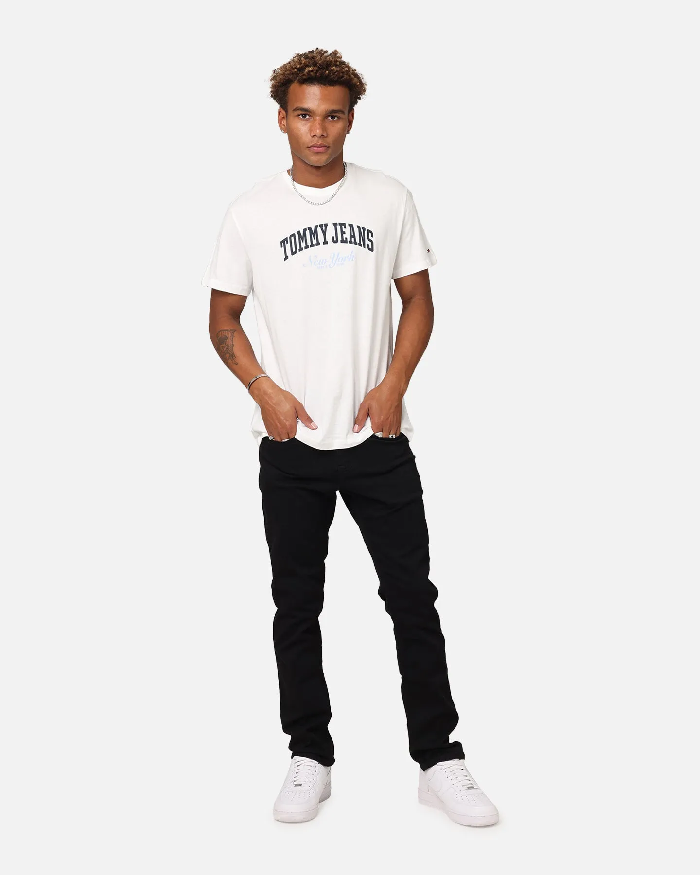 Tommy Jeans Slim Varsity Pop T-Shirt Ecru