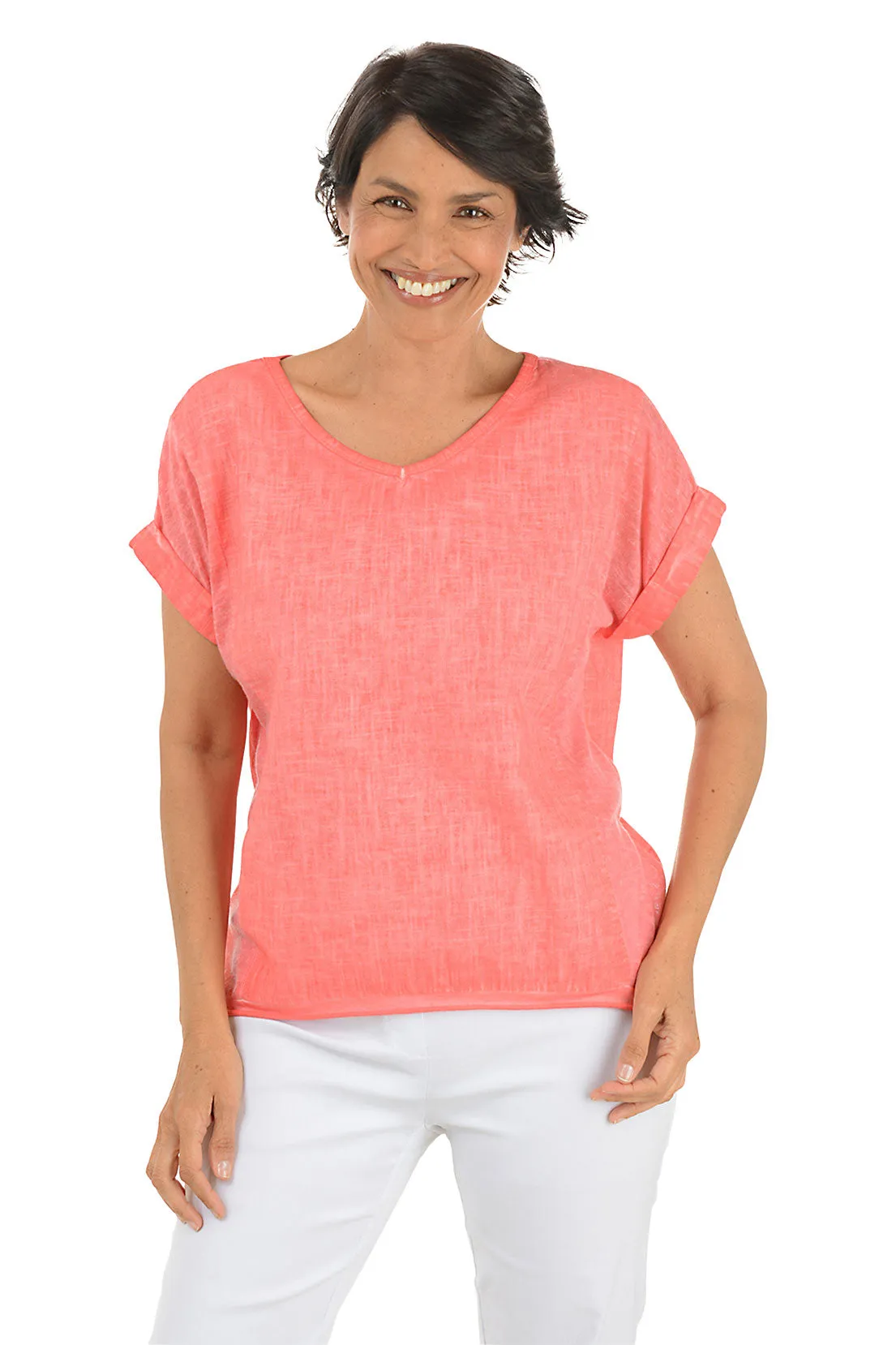 V-Neck Linen Tee