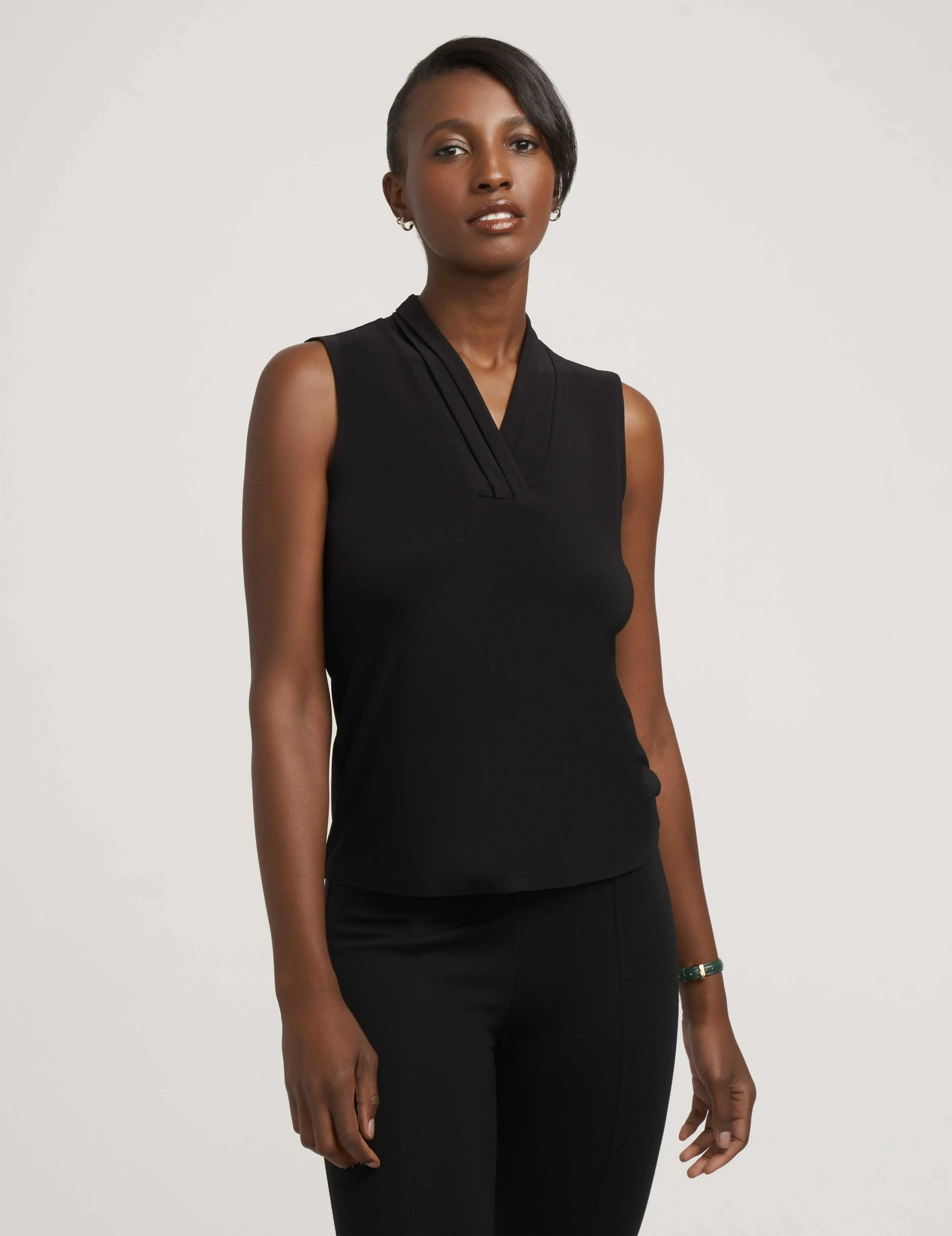 V-Neck Triple Pleat Top- Sale