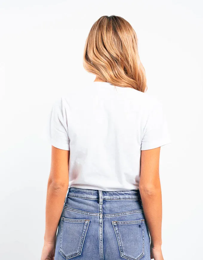 Veronica V Neck Tee White
