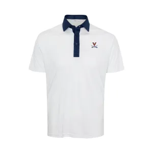 Virginia Semi-Spread Collar Polo Austin White with Navy Accent