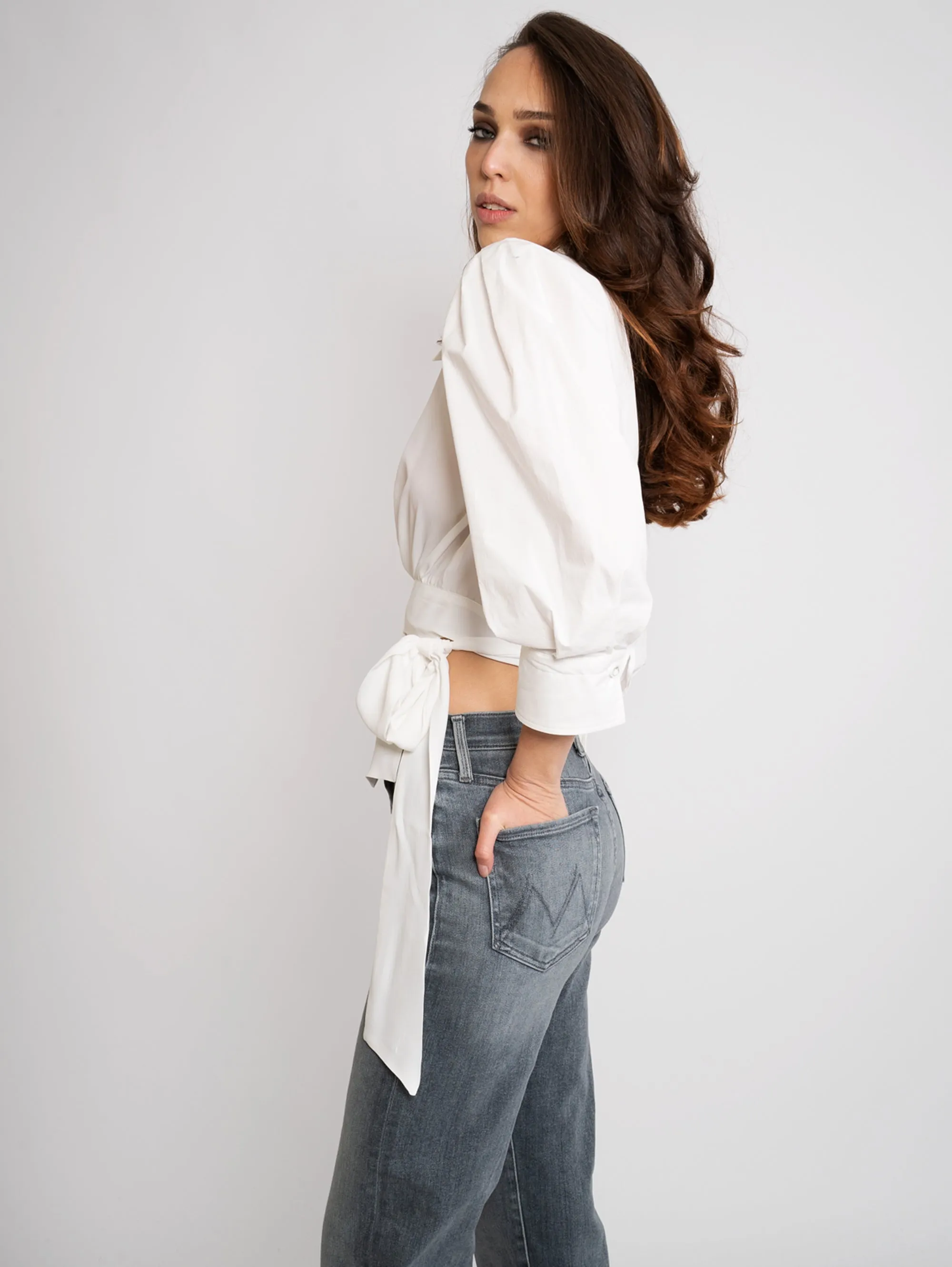 White V-Neck Blouse
