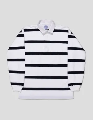 WHITE/NAVY STRIPE RUGBY SHIRT