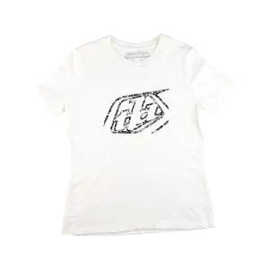 Wmns Short Sleeve Tee Cropped Badge Vintage White