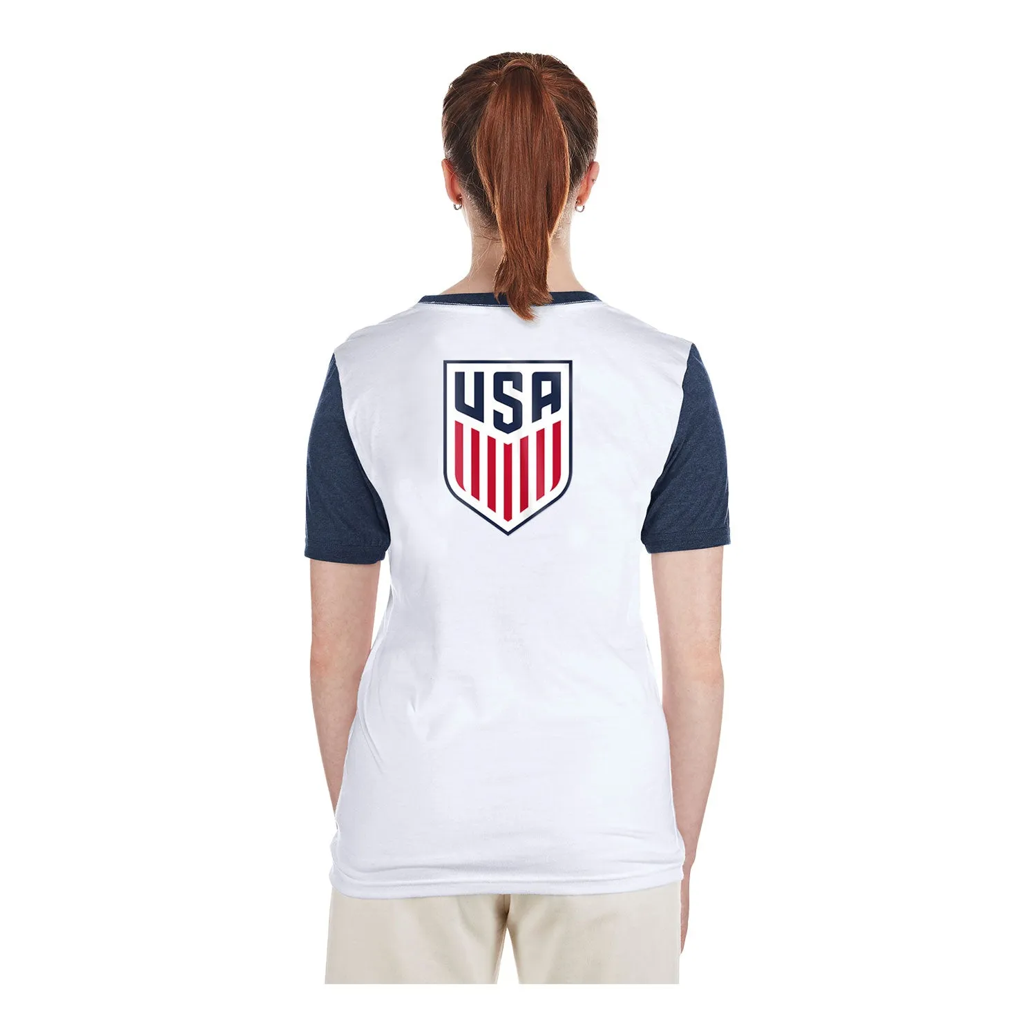 Women's New Era USMNT Sash Short Sleeve White Tee