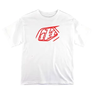 Youth Short Sleeve Tee Cropped Badge White