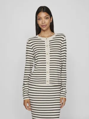 Zicha Striped Knit Cardigan (Birch/Black)