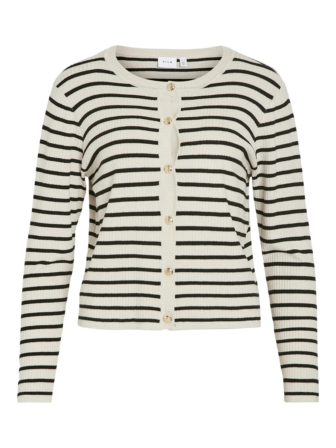 Zicha Striped Knit Cardigan (Birch/Black)