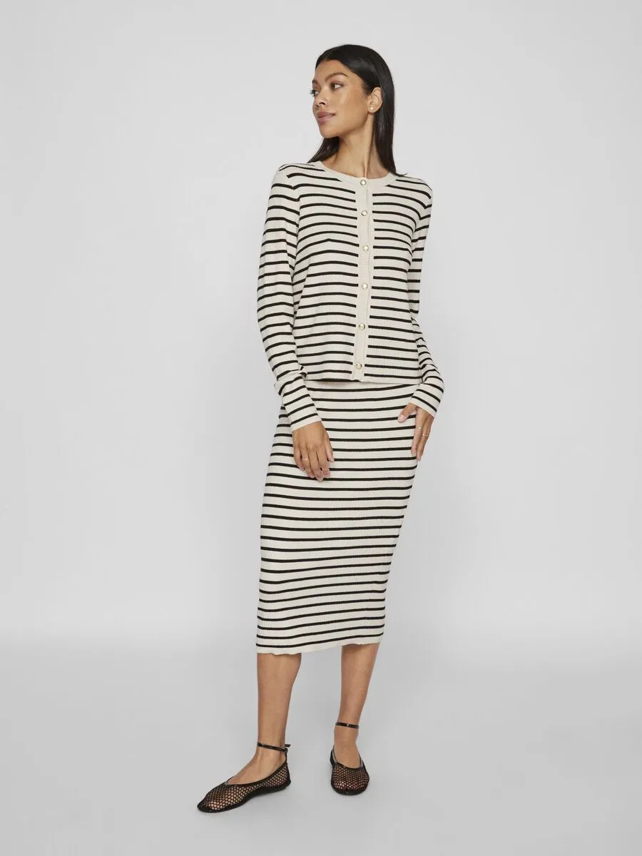 Zicha Striped Knit Cardigan (Birch/Black)