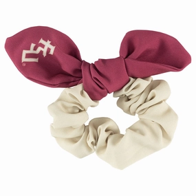 ZooZatz Seminole Logo Garnet/Gold Wavy Check Scarf Scrunchie